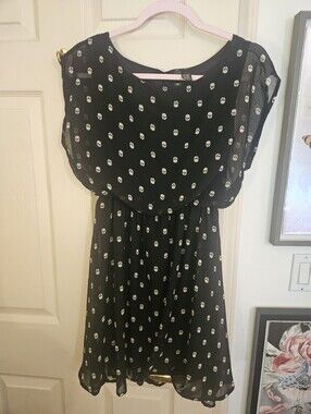 Skull Print Mini Summer Dress
